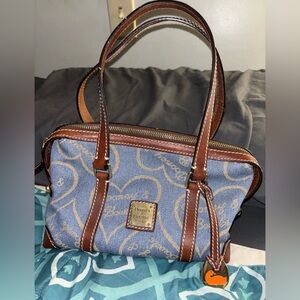 VTG Dooney and Bourke Blue Denim Signature Heart mini satchel